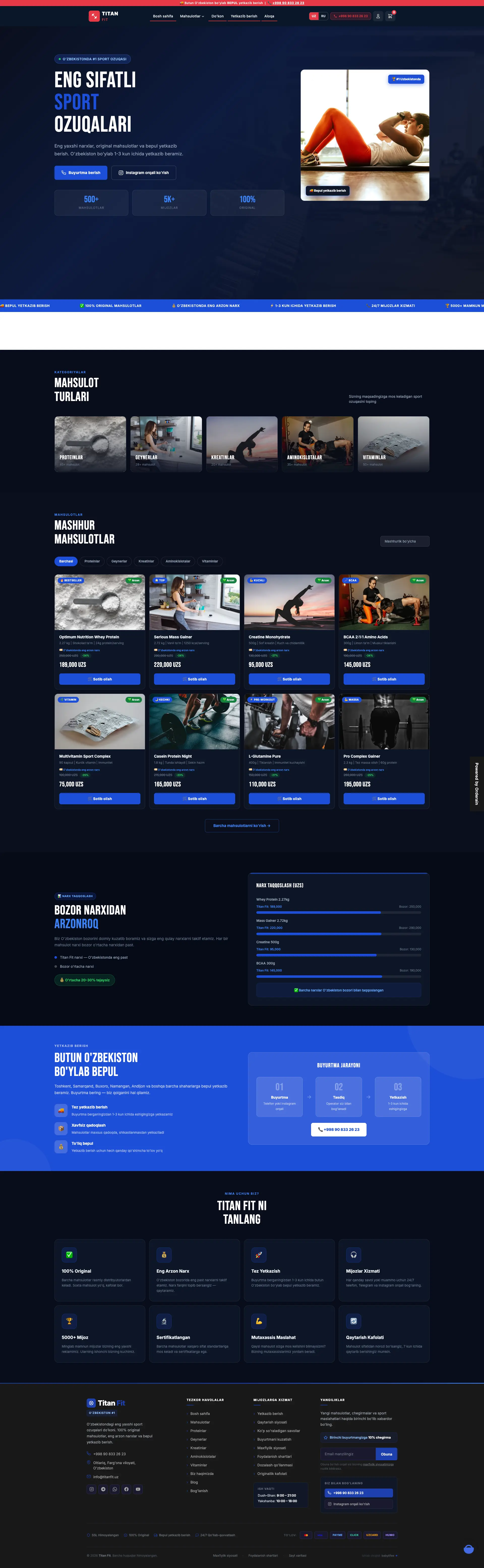 TitanFiit store generated by Orderain Buddy